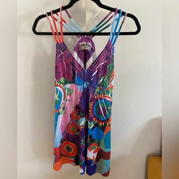 DESIGUAL Patterned Colorful Strap Mini Dress - Picture 4 of 8